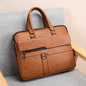 Men'S Vintage Style Coffee Briefcase