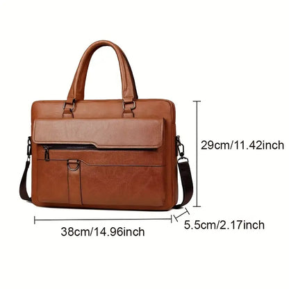 Men'S Vintage Style Coffee Briefcase