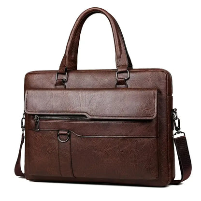 Men'S Vintage Style Coffee Briefcase