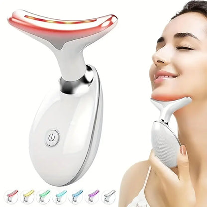 7-Color LED Skin Beauty & Facial Massage Device for Face and Neck Care