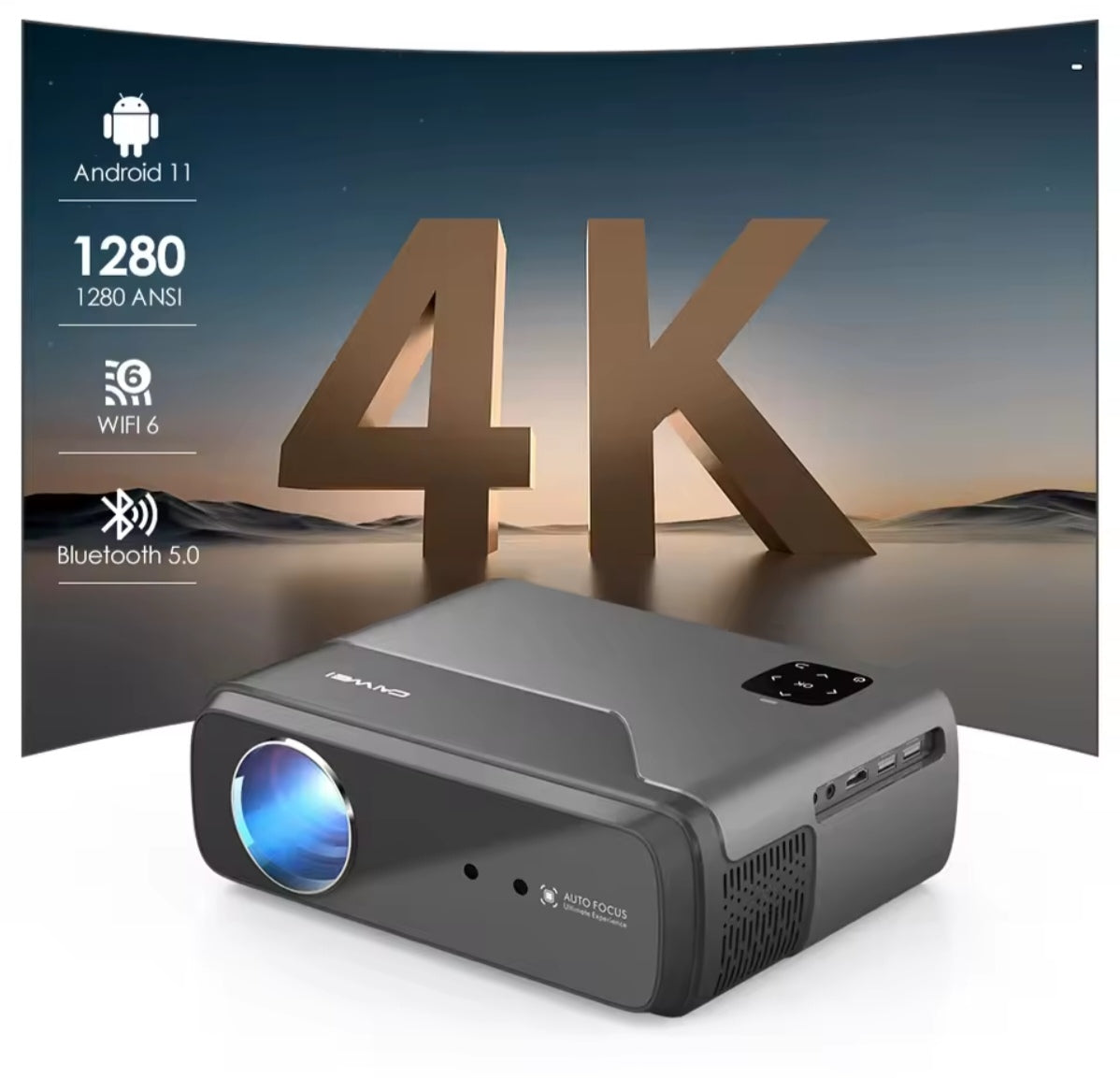 4K UHD portable projector Netflix license Android 11 smart 5G wifi Google play TV Dolby Home mini Projector