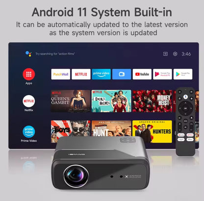 4K UHD portable projector Netflix license Android 11 smart 5G wifi Google play TV Dolby Home mini Projector