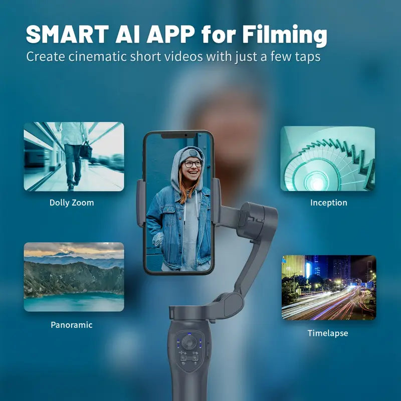 COMITOK L7C Smart 3-Axis Handheld Gimbal with Wireless, Gesture Control & Built-in Fill Light